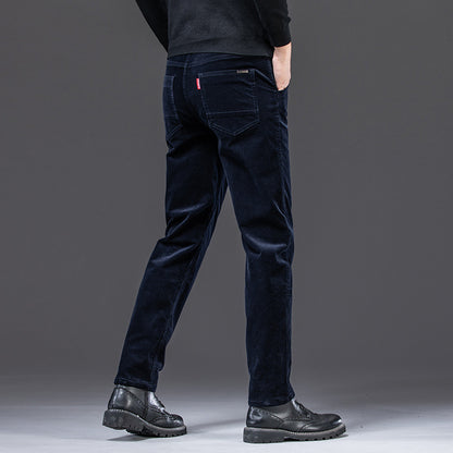 Straight Slim-Fit Corduroy Keep Warm Outerwear Corduroy Trousers