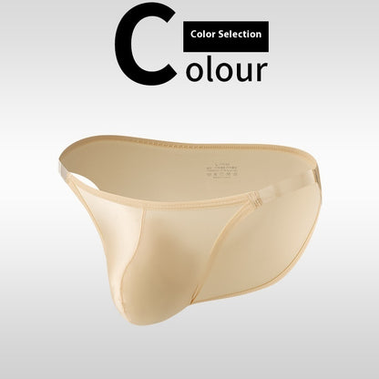 Men's Solid Color High Luxury Low Waist Transparent All-inclusive Briefs