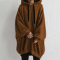 Women's Solid Color European And American Loose Sweater Fashion Hooded Zipper