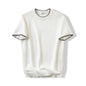 Lazy And Versatile Knitted Round Neck T-shirt For Men