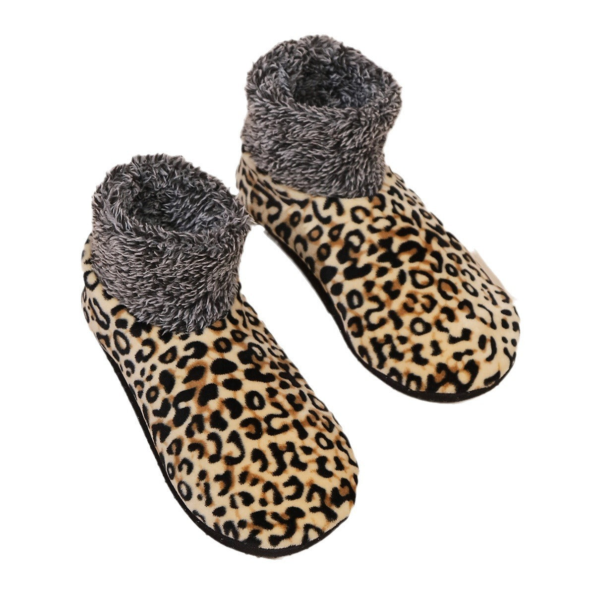 Casual Plus Size Warm Women Winter Leopard Print Room Socks