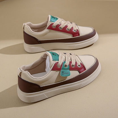 Women's Korean-style Comfortable White Platform Sneakers