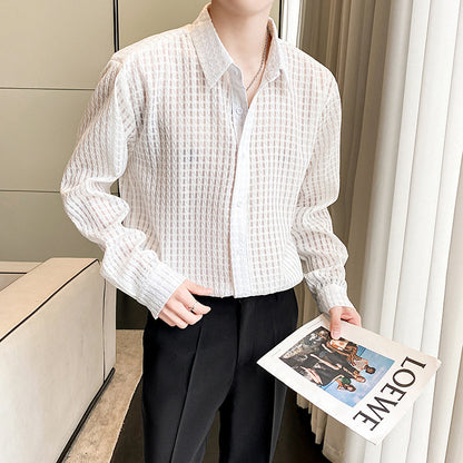 Loose Draping Inner White Plaid Shirt