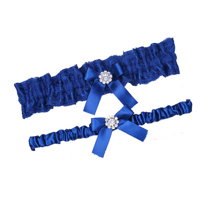 Bride Wedding Garter Leg Loop Blue Lace Garter Belt