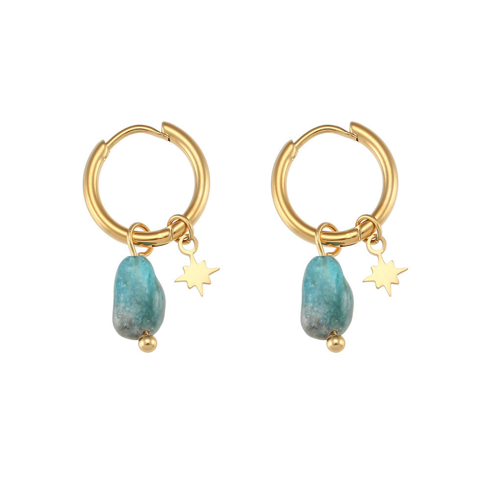 European And American New Amazonite Earrings Jewelry