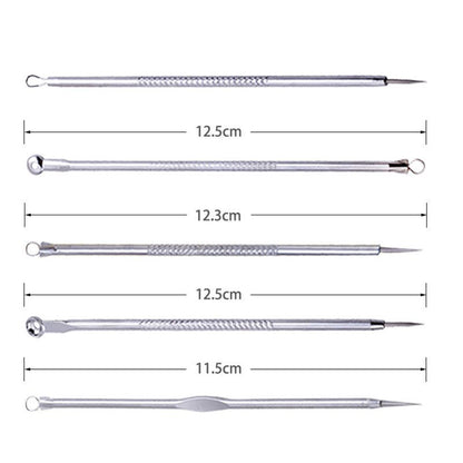 9pcs Stainless Steel Acne Needle Cell Clamp Double-headed Acne Acne Needle