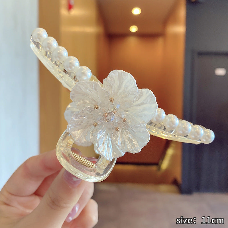 Large Frosted Texture, Simple Peach Heart Cross Wash Face And Head Hairpin