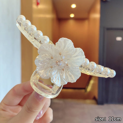 Large Frosted Texture, Simple Peach Heart Cross Wash Face And Head Hairpin