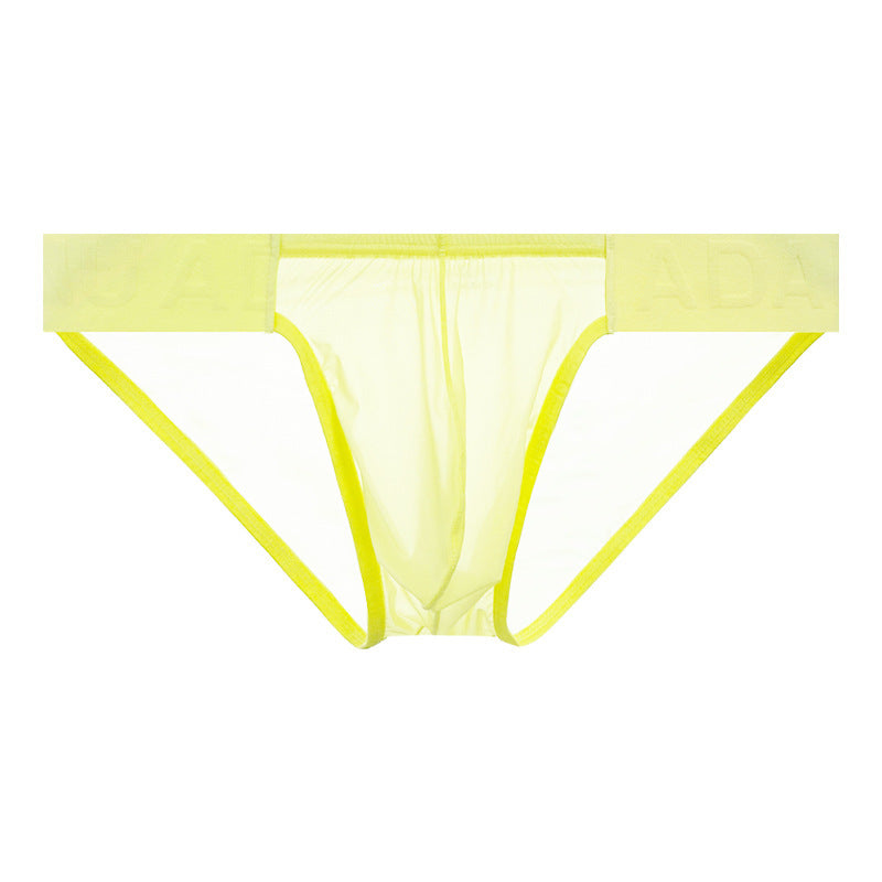 Sexy Low Waist High Fork Men's Briefs Ultra-thin Ice Silk
