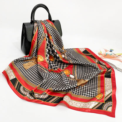 Spring And Autumn New 90cm Silk Scarf Silk Square