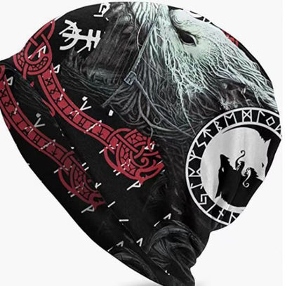 Sleeve Cap Double-layer Elastic Viking Totem Wolf Hipster Street Dance