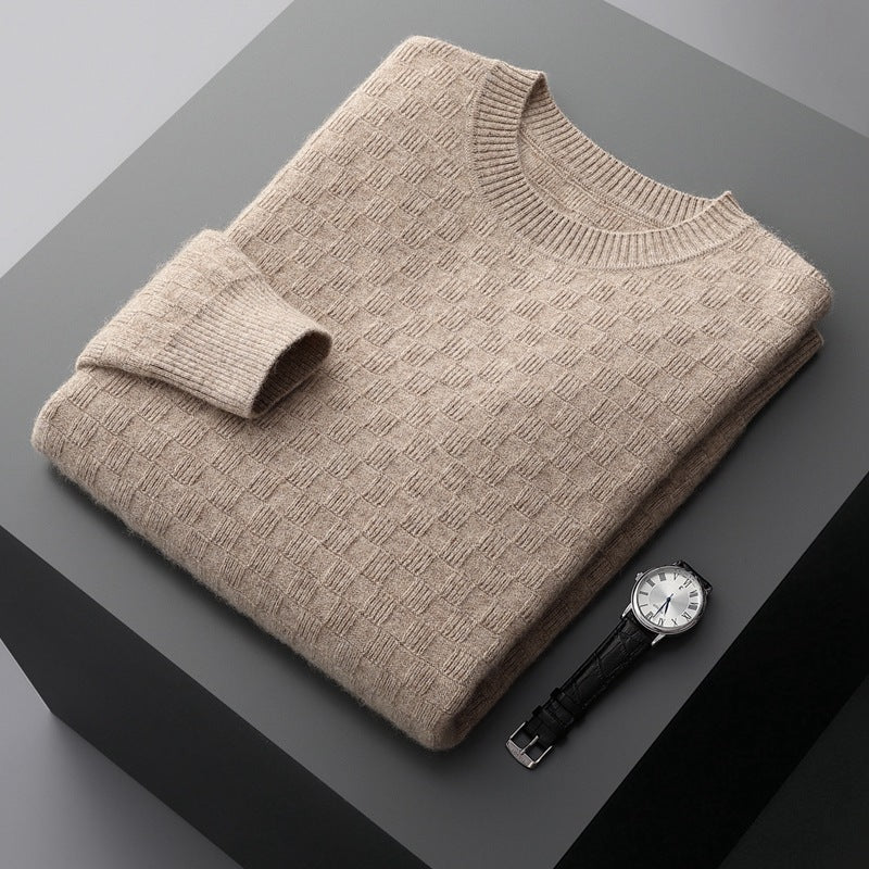 Round Neck Thickened Business Casual Cashmere Fall Winter Men Bottoming Knitted Sweater