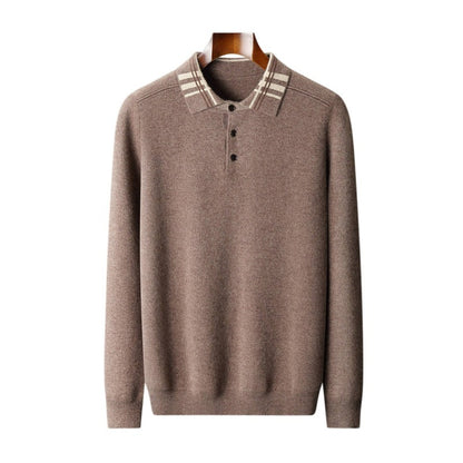 POLO Lapel Pullover Multicolor Casual Loose Cashmere Knitted Bottoming Shirt