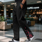 Contrast Color Drawstring No Fly Straight Track Sweatpants