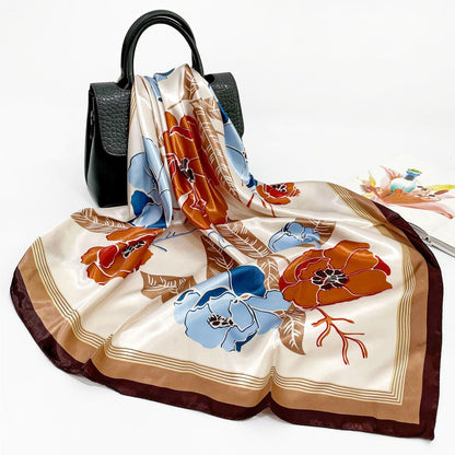 Spring And Autumn New 90cm Silk Scarf Silk Square