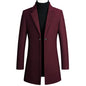 Korean Style Long Woolen Trench Coat With One Button