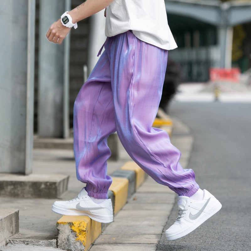 Summer New Ice Silk Ultra-thin Cloud Pants Casual Fairy Cropped Pants