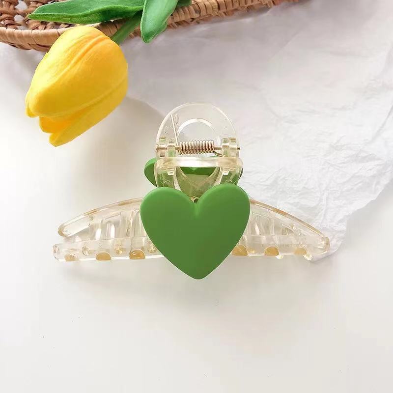 Large Frosted Texture, Simple Peach Heart Cross Wash Face And Head Hairpin