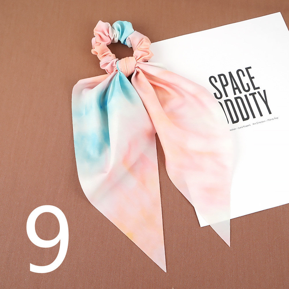 French Pig Intestine Hair Ring Ribbon Head Rope Girl