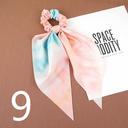 French Pig Intestine Hair Ring Ribbon Head Rope Girl