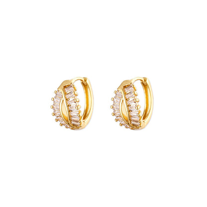Exquisite Geometric Inlaid Zircon Earrings