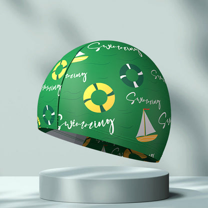 Simple Printing High Elastic Comfortable Swimming Cap