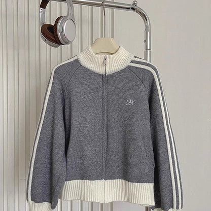 Women's Long-sleeved Stand Collar Sweater Coat
