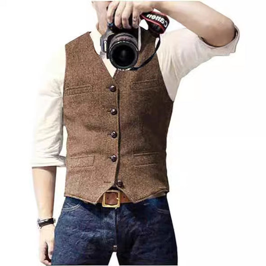 Fashion Casual Herringbone Men's Vest