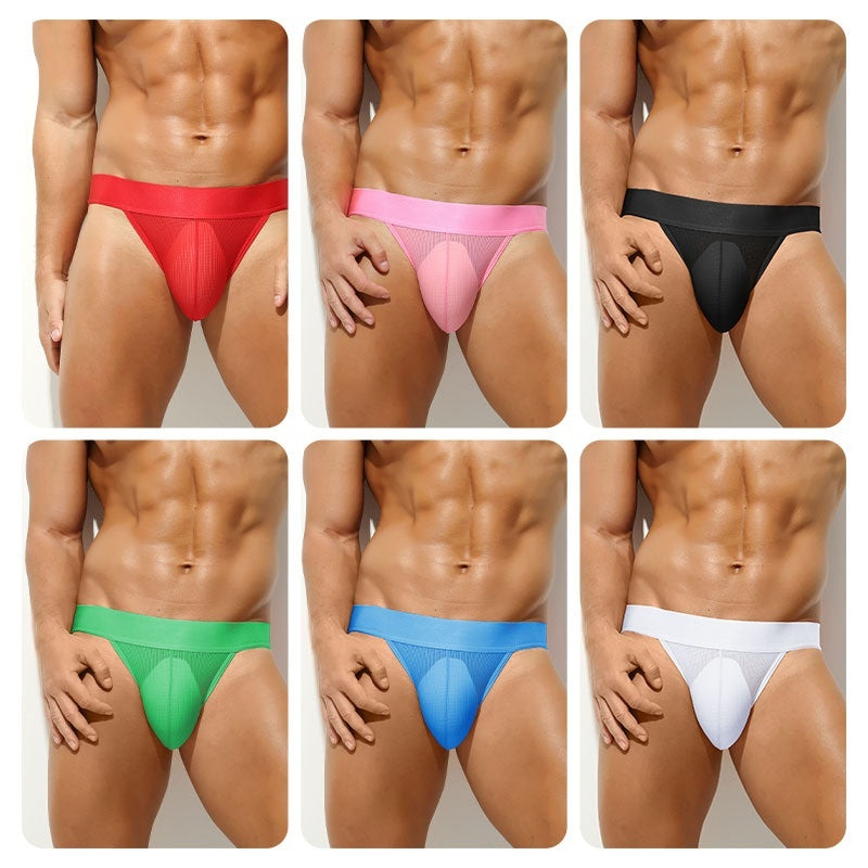 Men's Pure Color All-matching Translucent Low Waist Sports Comfortable Underwear