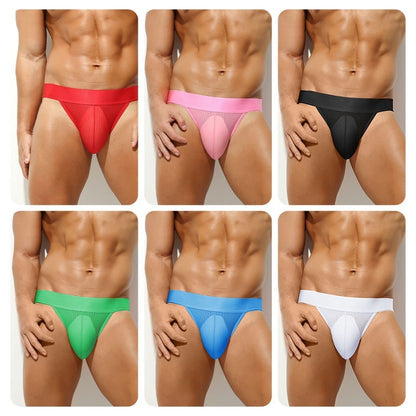 Men's Pure Color All-matching Translucent Low Waist Sports Comfortable Underwear