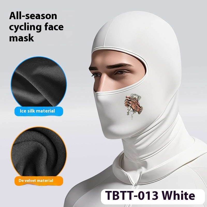 Full Face Ice Silk Sun-proof Headgear Integrated