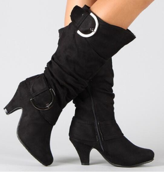 Fashion Brushed Velvet Spring And Autumn Women's Boots
