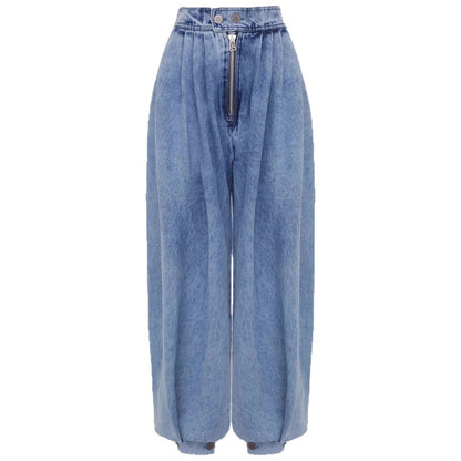 High Waist Zipper Ankle-tied Jeans Loose