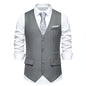 New Men's Solid Color Suit V-neck Single Breasted Chain Vest