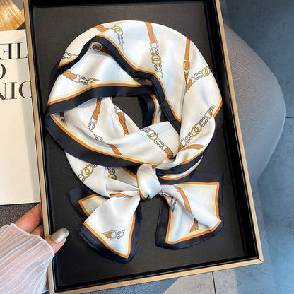 Warm Small Silk Scarf Thin Narrow Ribbon