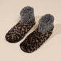 Casual Plus Size Warm Women Winter Leopard Print Room Socks