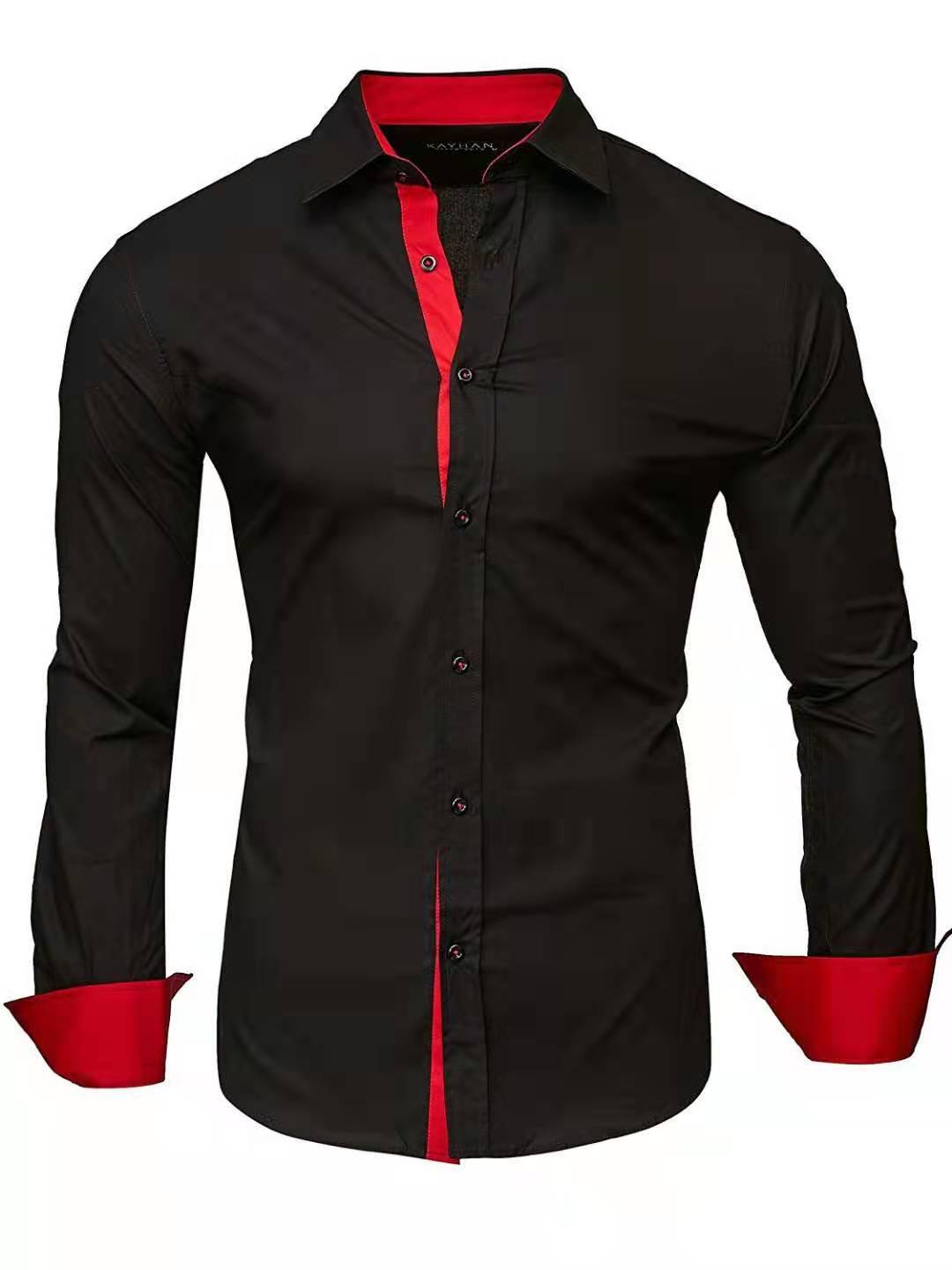 A Cool And Casual Long-sleeved Shirt In Contrasting Colors For A Teenage Man