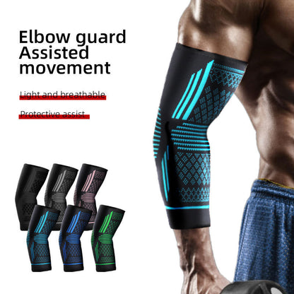 Sports Elbow Guard Four-sided Elastic Compression Knit Breathable Nylon Elbow Pads