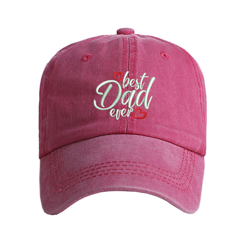 Washed Cotton Embroidered Letter Baseball Cap