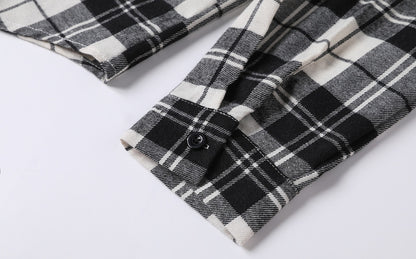 Teenage Men's Checked Long-sleeved Casual Shirt