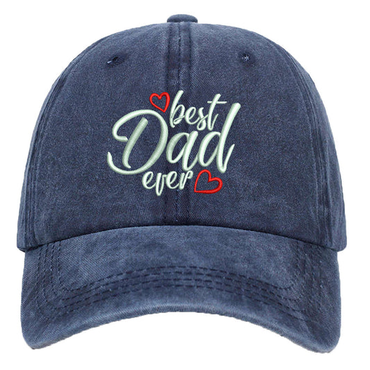 Washed Cotton Embroidered Letter Baseball Cap