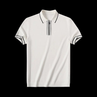 Casual Fashion Zipper Polo Rugby Team Men Trendy Tops