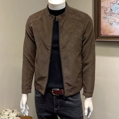 Slim Fit Men's Trendy Spring And Autumn Solid Color Handsome Casual Jacket