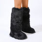 Flat Heel High-top Warm Winter Long Tube Fur Boots
