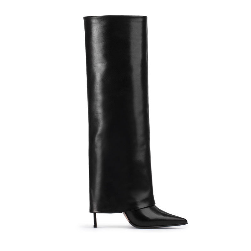 Stiletto Heel Pantyhose Boots Pointed Plus Size High Leg Boot