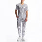Men's Bright Surface Bronzing Disco Suit Model