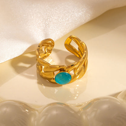 Trendy Niche Titanium Steel Ring 18K Gold Plating High Sense