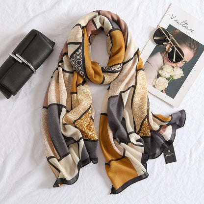 Wild Check Pattern Medium Thick Warm Long Scarf Shawl