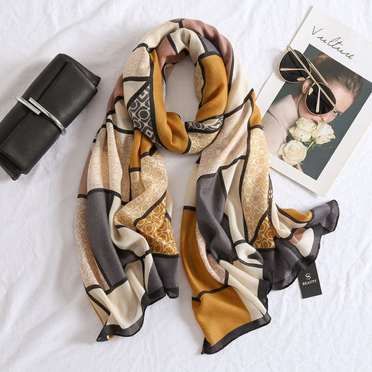 Wild Check Pattern Medium Thick Warm Long Scarf Shawl