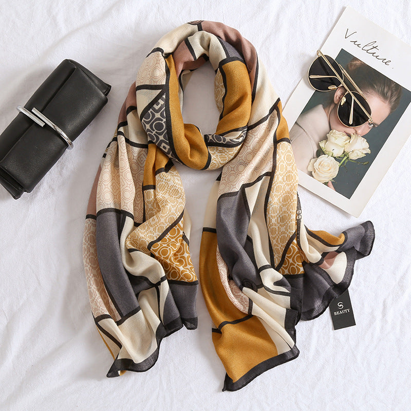 Wild Check Pattern Medium Thick Warm Long Scarf Shawl